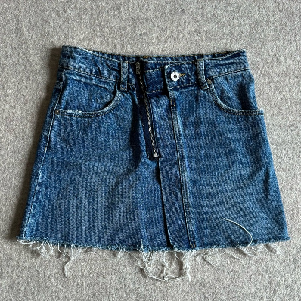 Zara asymmetrical jean skirt